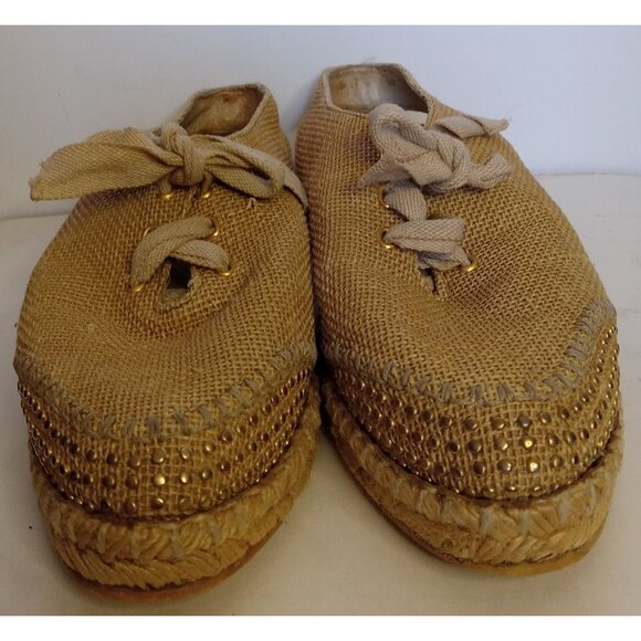 Stuart By Stuart Weitzman Jute Espadrille Slingbacks Ladies Size 9 - Picture 2 of 10